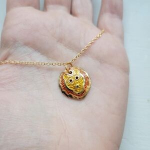 Vintage Dainty Gold Lion Necklace